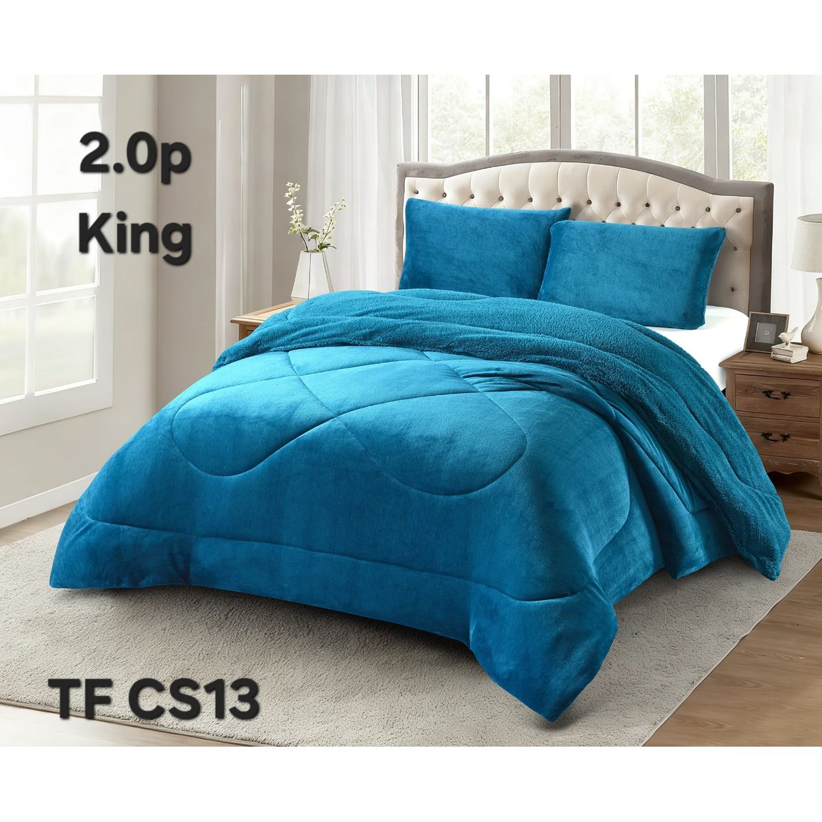 GENERICO - Cobertor Cubrecama de Invierno Plush con Chiporro 2 plazas