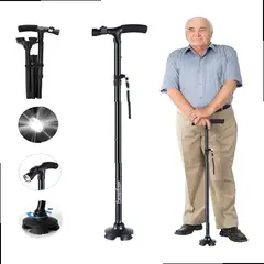 MOVI - Bastón Ortopédico Plegable con Luz Led