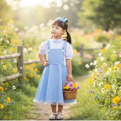 GENERICO - Disfraz Dorothy El Mago de Oz para Niña - Especial Día del Libro - Talla 10-12