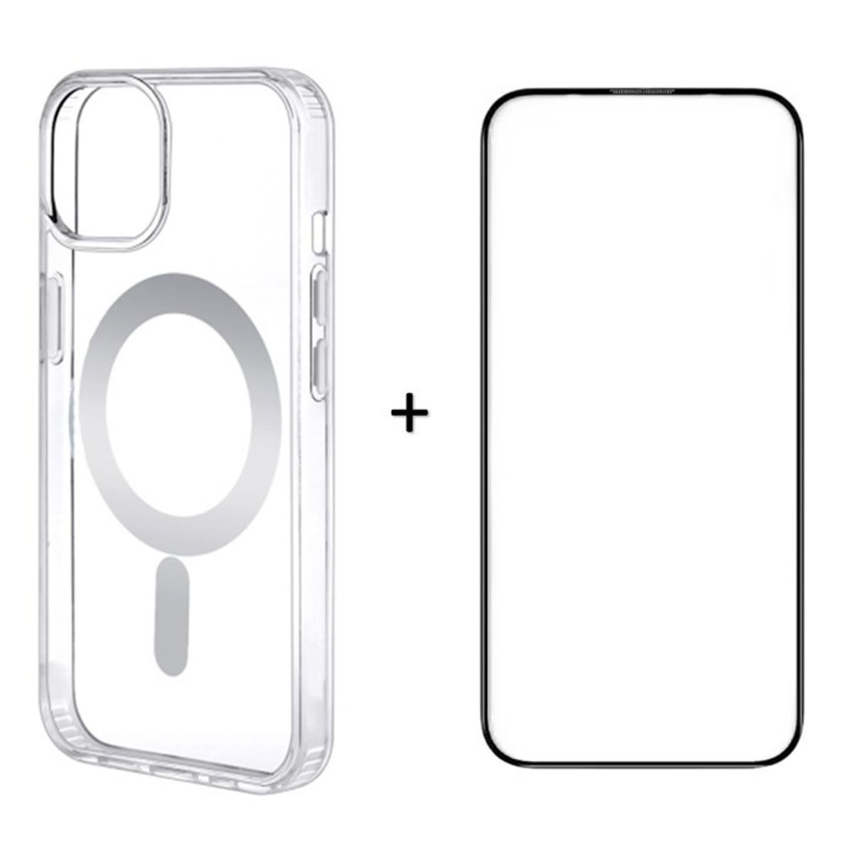 GENERICO - Kit Carcasa Magnetica + Lamina Para iPhone 15 Pro Max