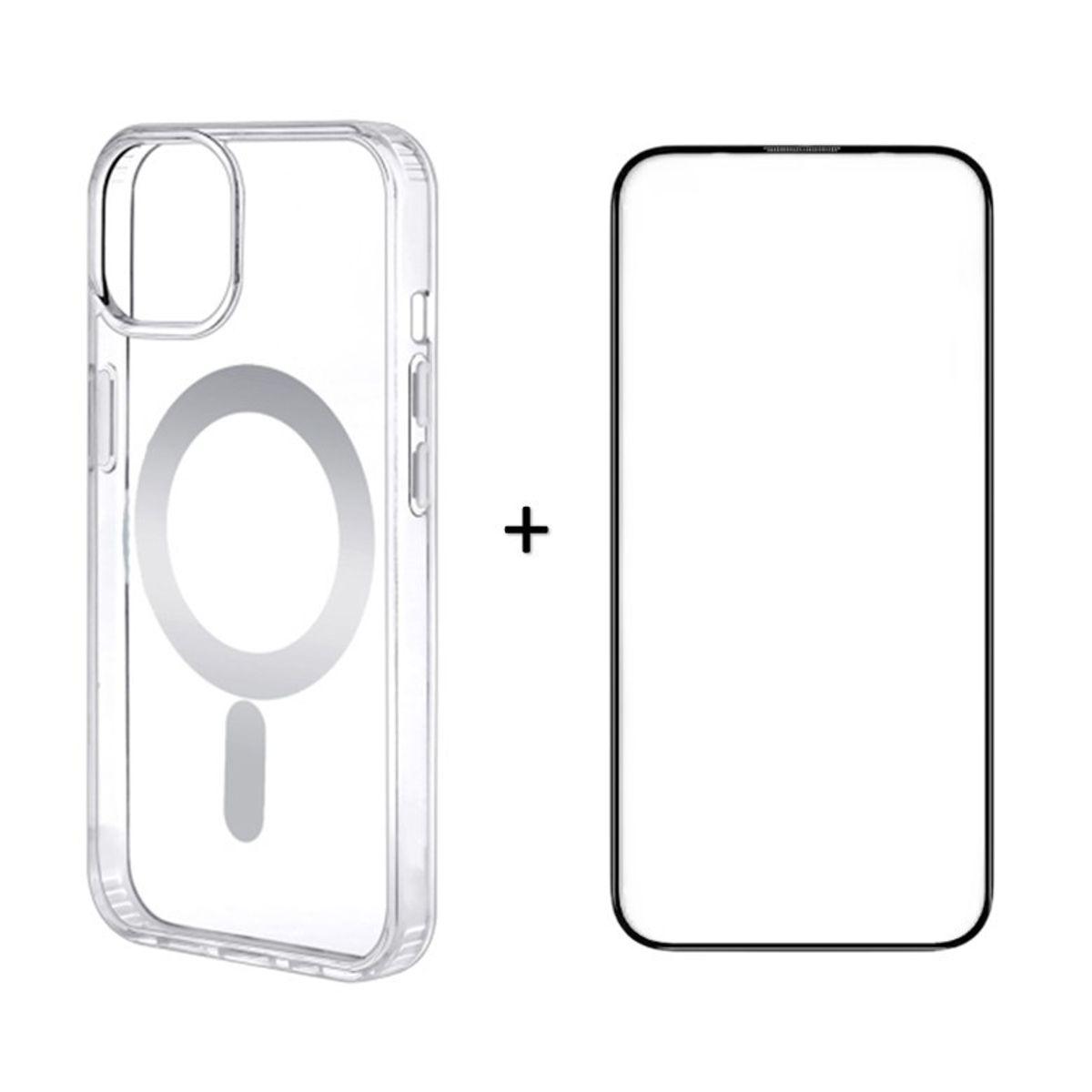 GENERICO - Kit Carcasa Magnetica + Lamina Para iPhone 15 Pro Max