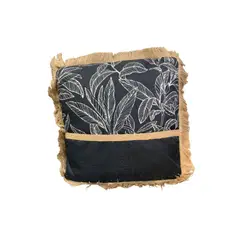 GENERICO - Cojín Negro Artillera 42x42cm Interior y Exterior