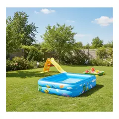 EKOL TACTICA MILITAR - Piscina Inflable Rectangular Acolchada Pequeña Niños Verano