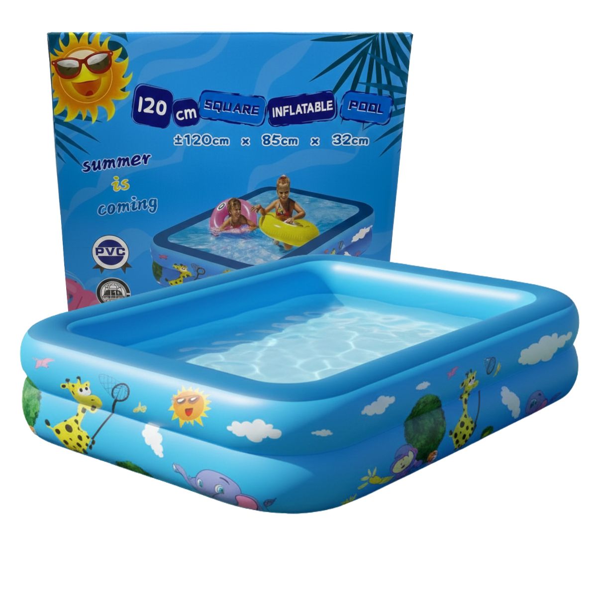 EKOL TACTICA MILITAR - Piscina Inflable Rectangular Acolchada Pequeña Niños Verano