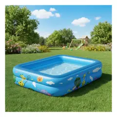 EKOL TACTICA MILITAR - Piscina Inflable Rectangular Acolchada Pequeña Niños Verano