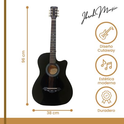 Imagen 2 del producto Guitarra Acustica Cutaway Music 38"" Funda + accesorios