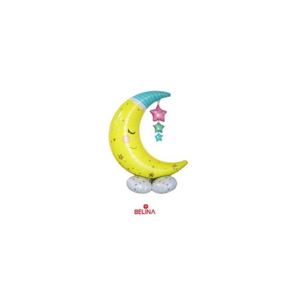 GENERICO - Globo metálico luna con globo base 98x128cm