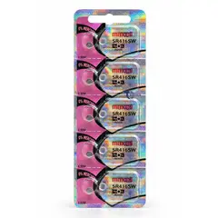 MAXELL - Pack 5 Pilas SR416SW (337) 1.55v Tipo Botón Holograma
