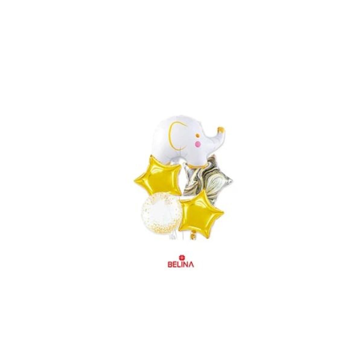 GENERICO - Set de globos elefante blanco 5pcs