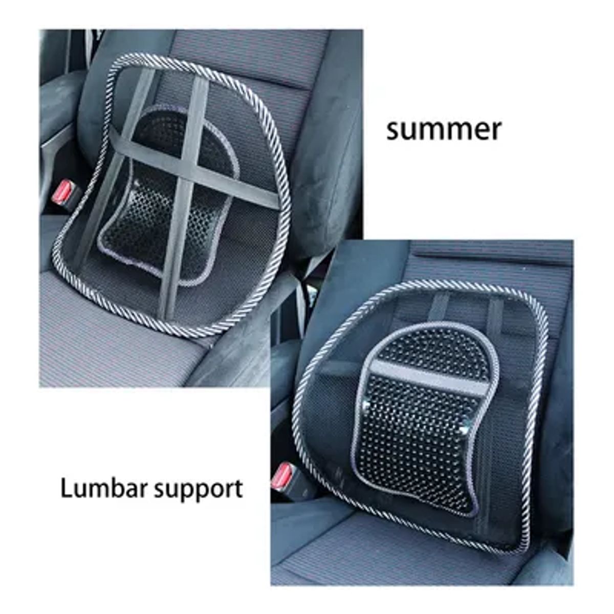 GENERICO - Respaldo Lumbar Ergonómico Con Malla Transpirable Negro