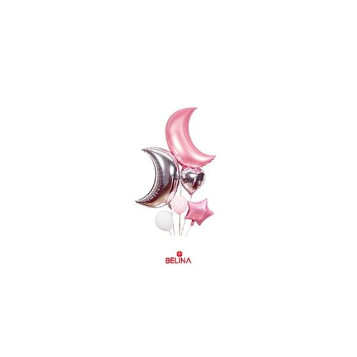 GENERICO - Sets de globos lunasestrella rosaplata 6pcs