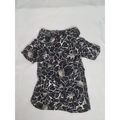 EL MUNDO DE EMMA - Guayabera mascota negra flores talla XXL