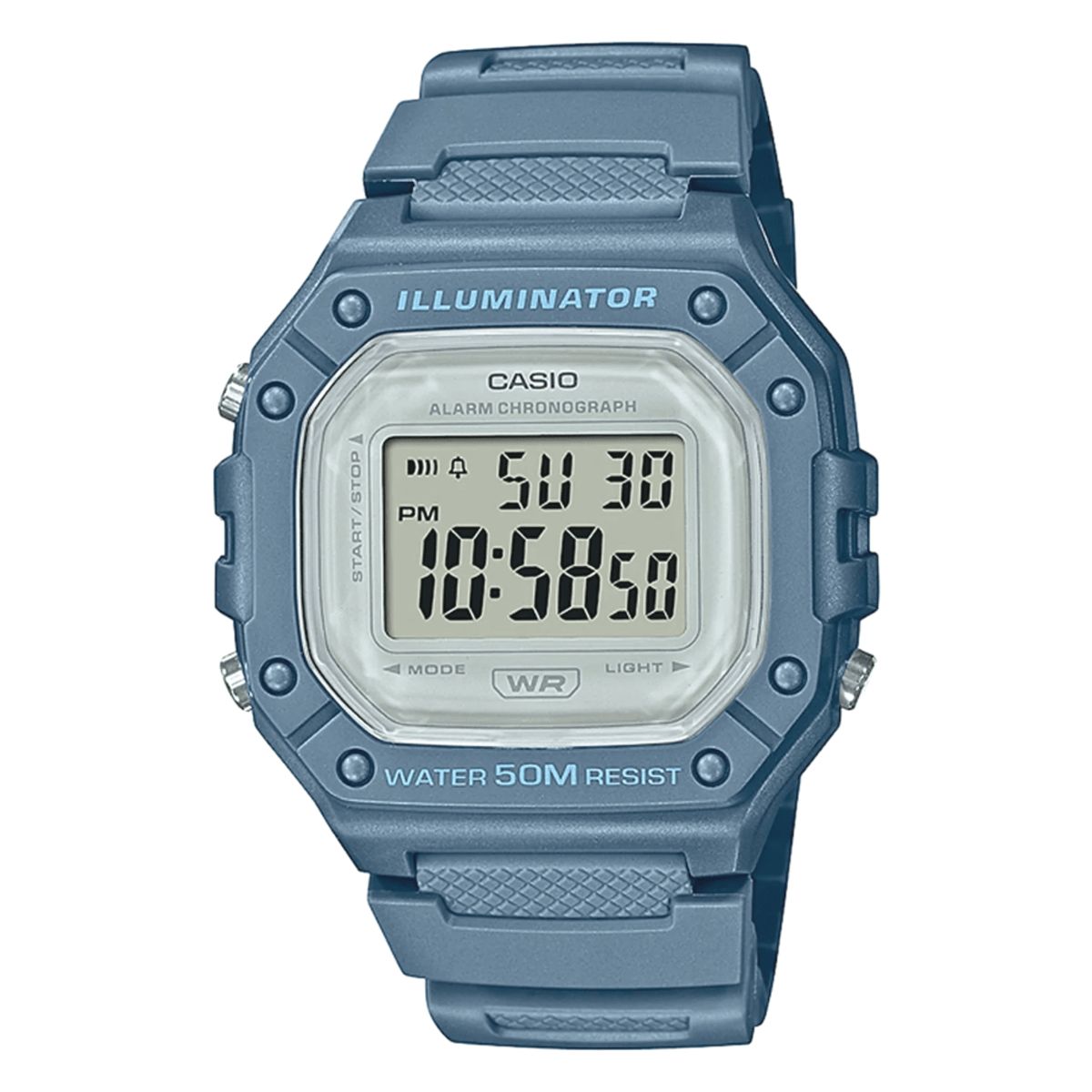 CASIO - RELOJ CASIO W-218HC-2AVDF ILLUMINATOR DIGITAL CELESTE