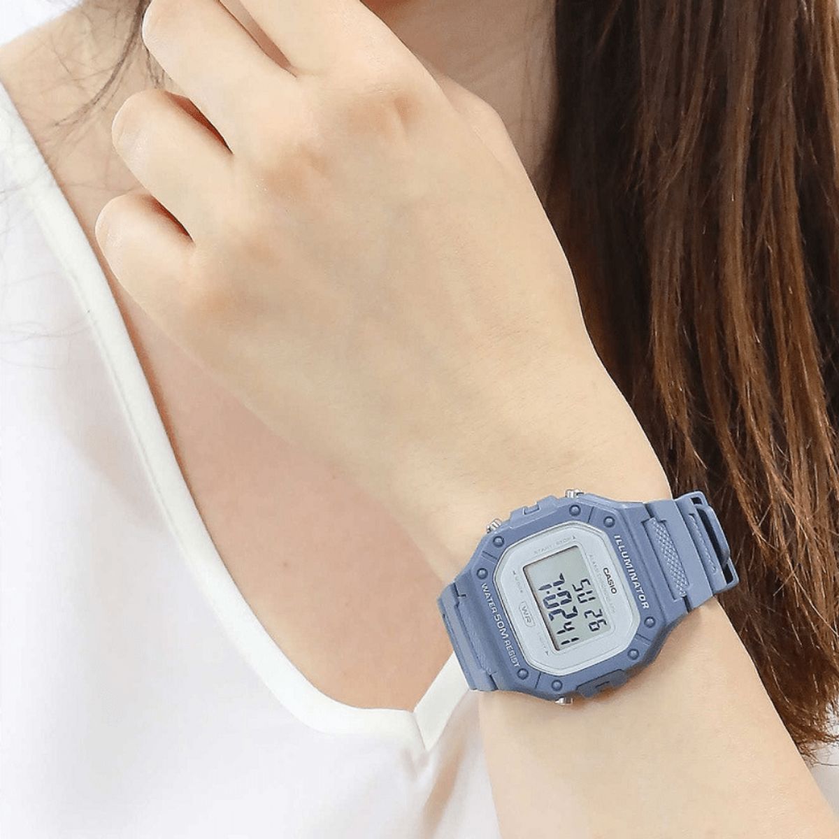 CASIO - RELOJ CASIO W-218HC-2AVDF ILLUMINATOR DIGITAL CELESTE