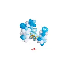GENERICO - Arco organico de globos de latex Baby Boy azul 55pcs