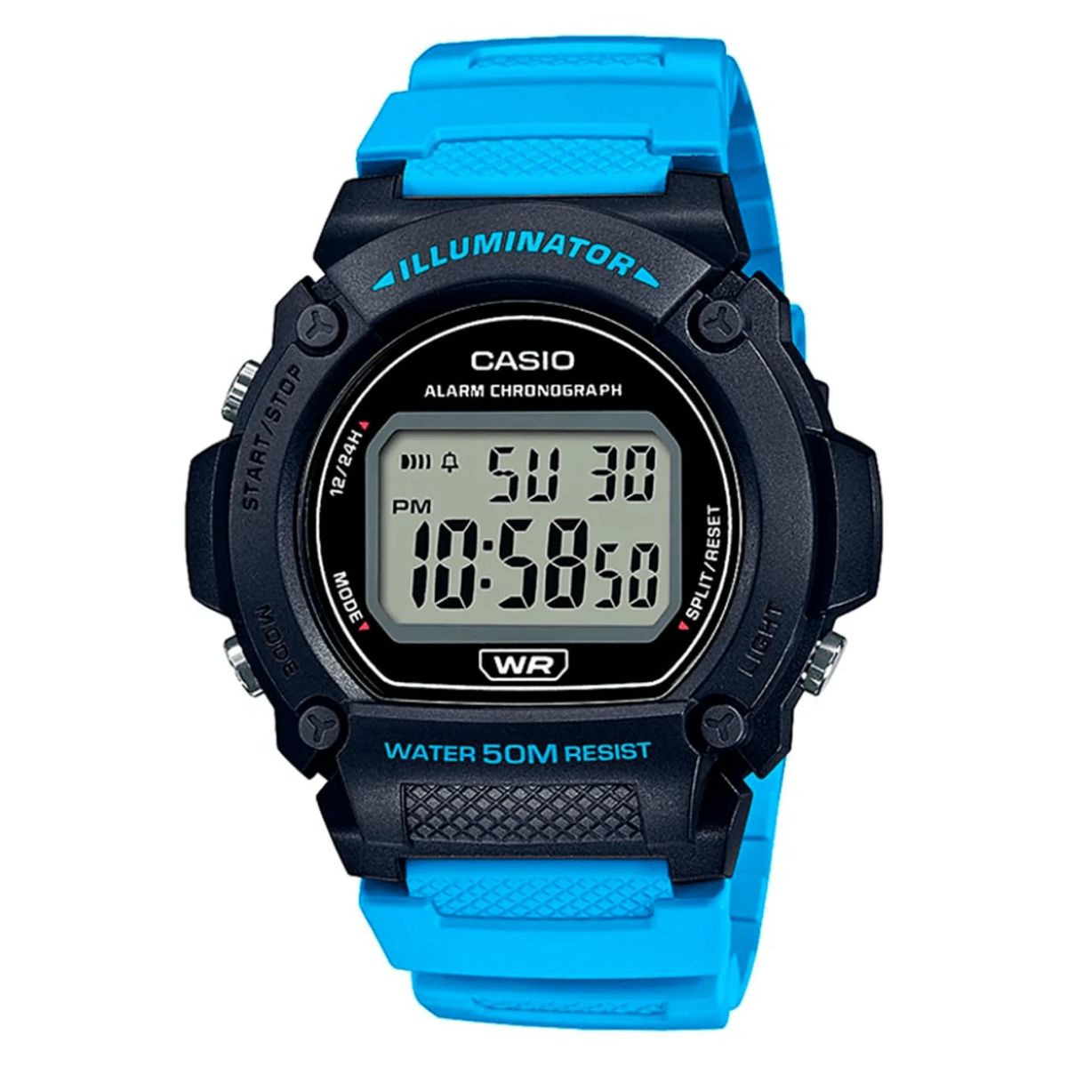 CASIO - RELOJ CASIO W-219H-2A2VDF DIGITAL CELESTE NEGRO