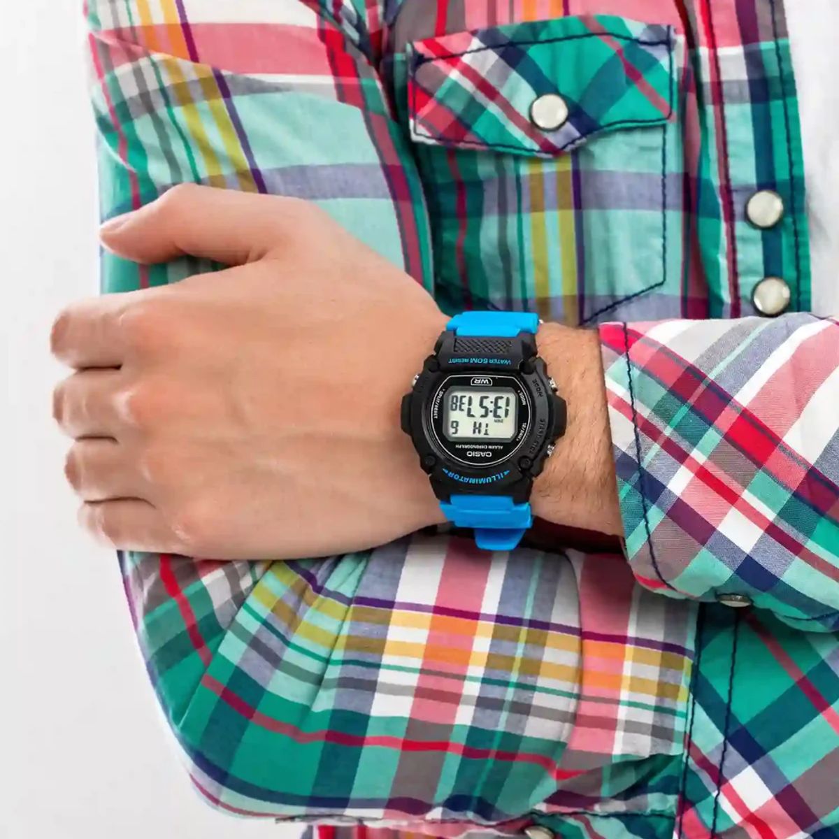 CASIO - RELOJ CASIO W-219H-2A2VDF DIGITAL CELESTE NEGRO