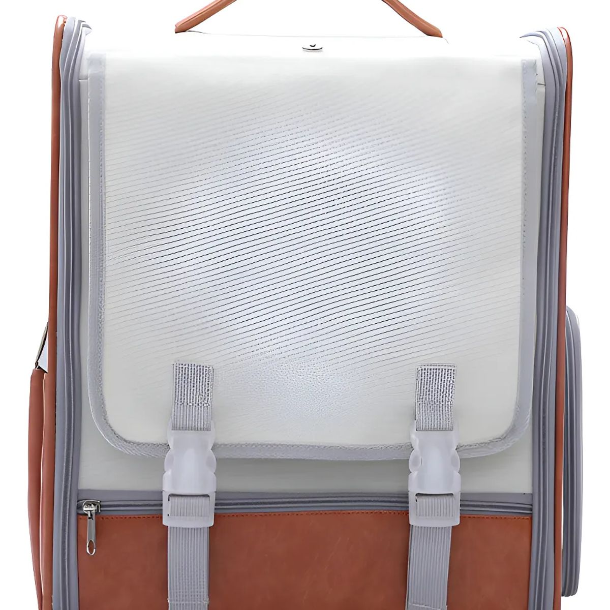 HOOPET - Mochila Con Cuero Para Transporte De Mascotas Marrón