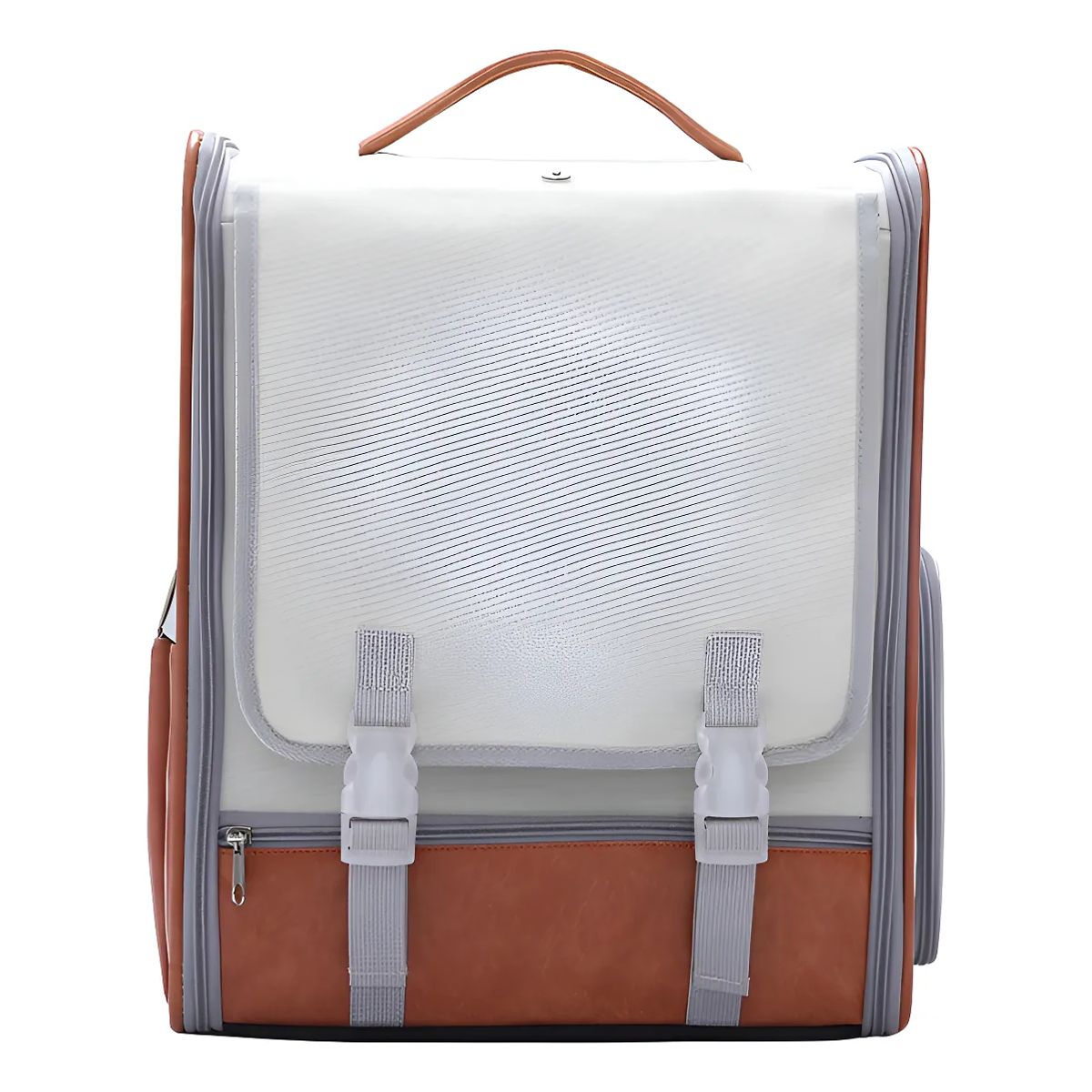 HOOPET - Mochila Con Cuero Para Transporte De Mascotas Marrón