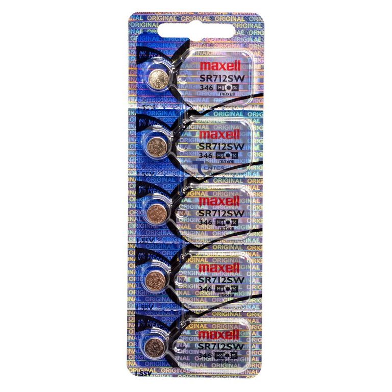 Pack 5 Pilas SR712SW (346) 1.55v Tipo Boton Holograma