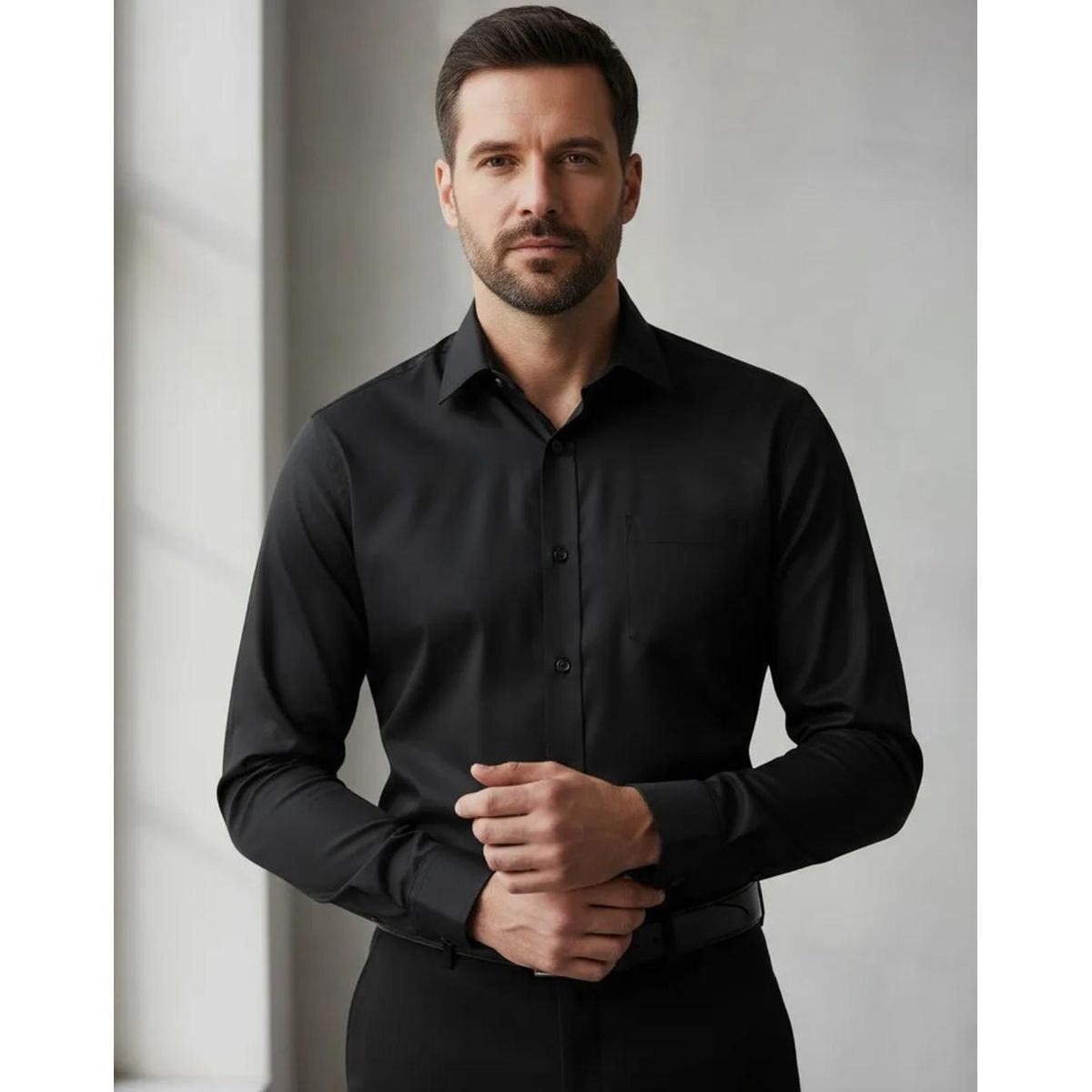 BLUE MOUNTAIN - Camisa Hombre Casual Manga Larga