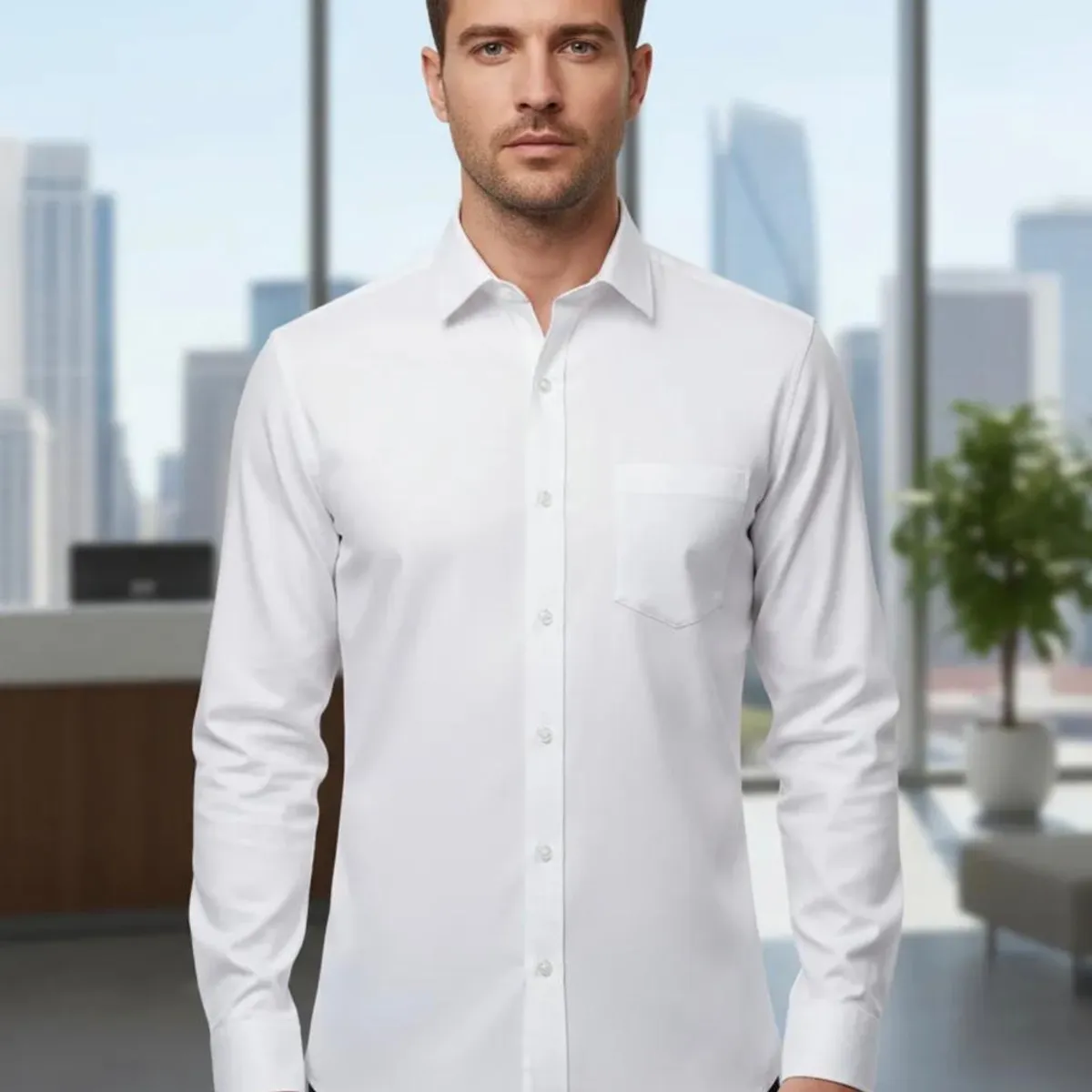 BLUE MOUNTAIN - Camisa Hombre Casual Manga Larga
