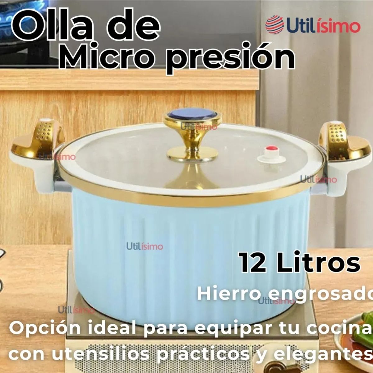 GENERICO - Olla De Micro Presión Esmalte Antiadherente 12 Litros