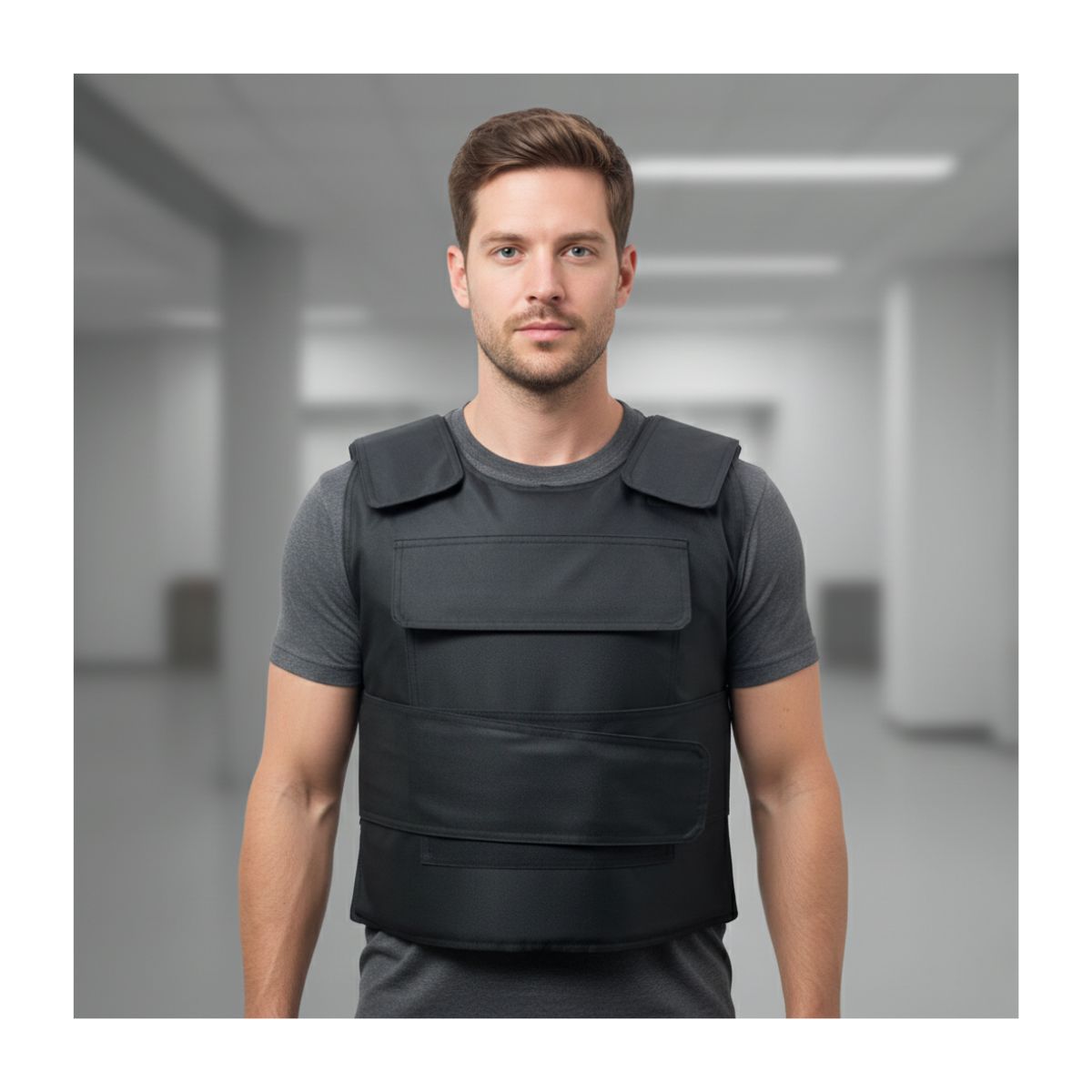 EKOL TACTICA MILITAR - Chaleco De Seguridad Táctico Anti Corte Ajustable Guardias Negro Talla Única