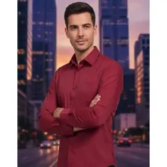 BLUE MOUNTAIN - Camisa Hombre Casual Manga Larga
