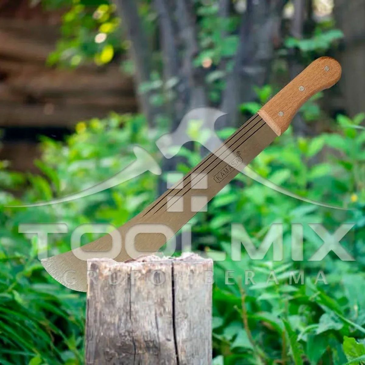 KAMASA - Machete Mango Madera Acero Reforzado 16 Pulgadas Profesional