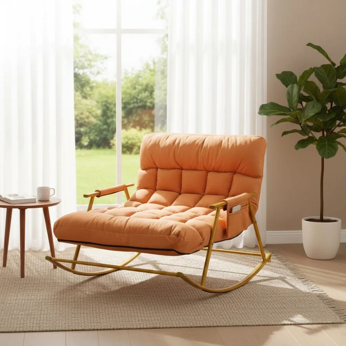 GENERICO - Sillón Mecedor Moderno Acolchado Reclinable