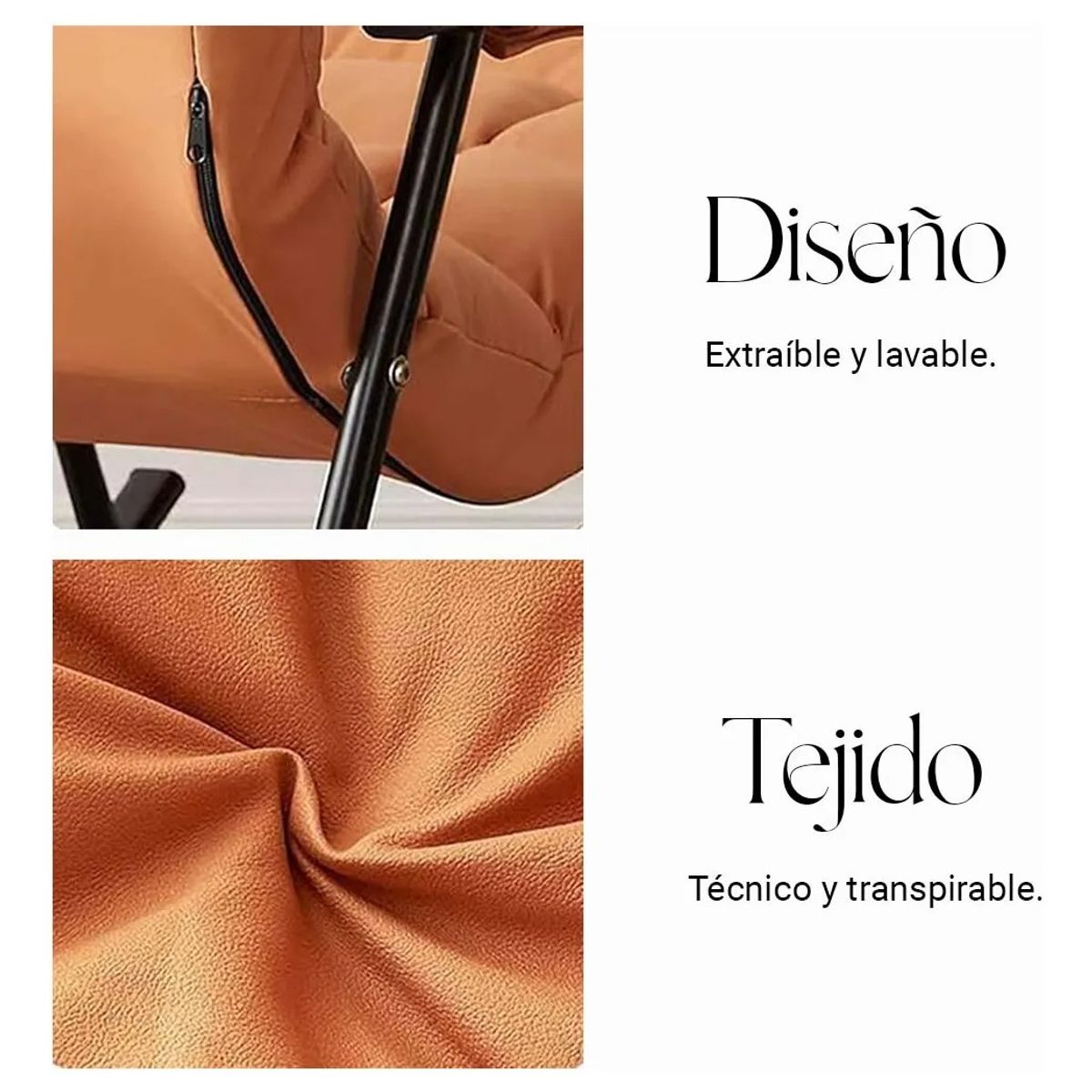 GENERICO - Sillón Mecedor Moderno Acolchado Reclinable