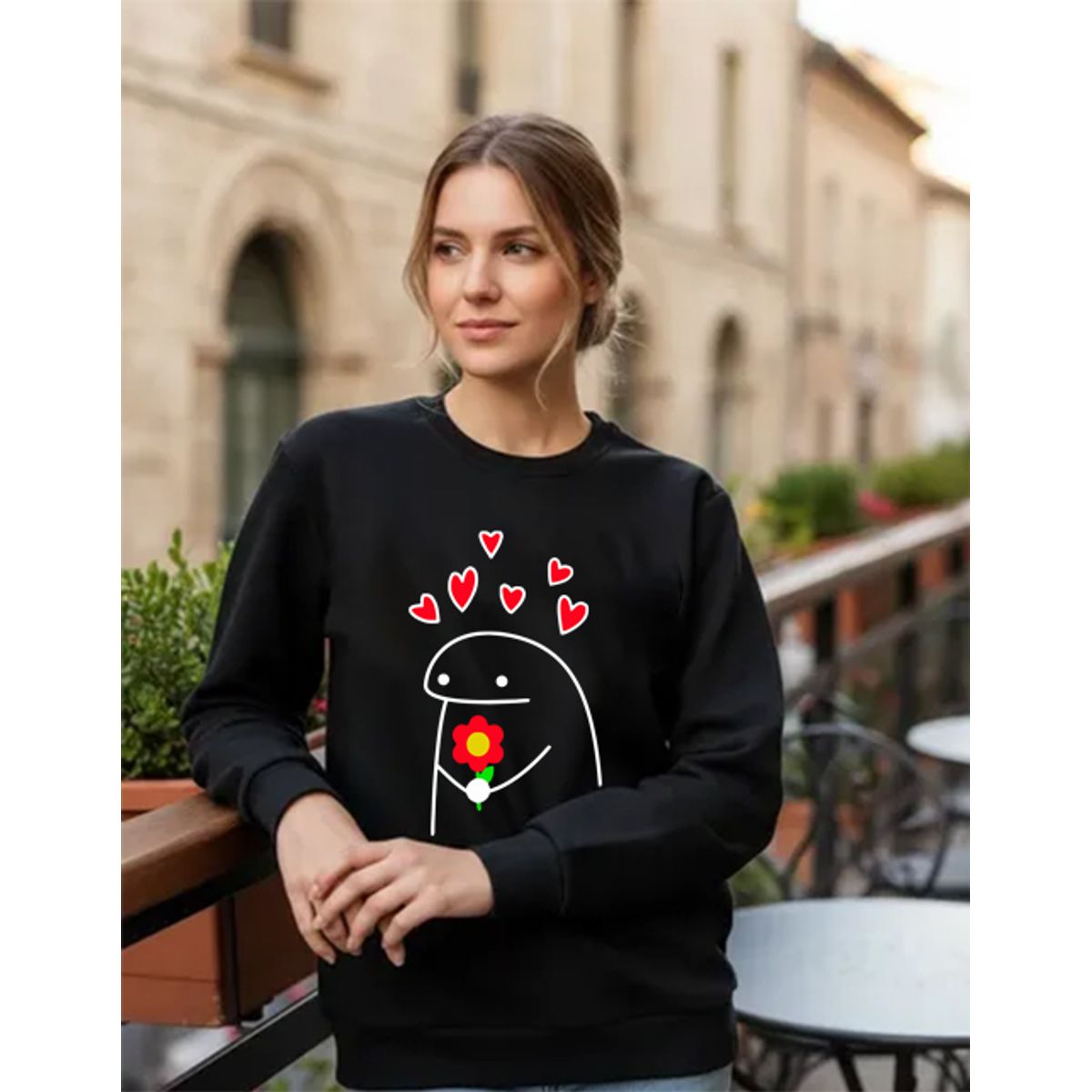 ROLY - Poleron Memes Amor Amistad Corazon Flores Deformitos Sin Capucha