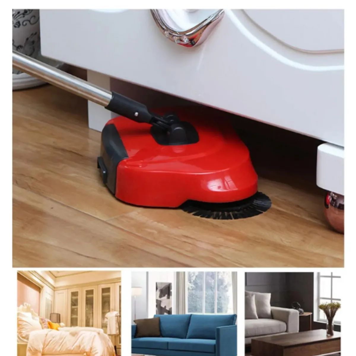 MOVI - Escoba  Barredora y Aspiradora Manual 3 en 1