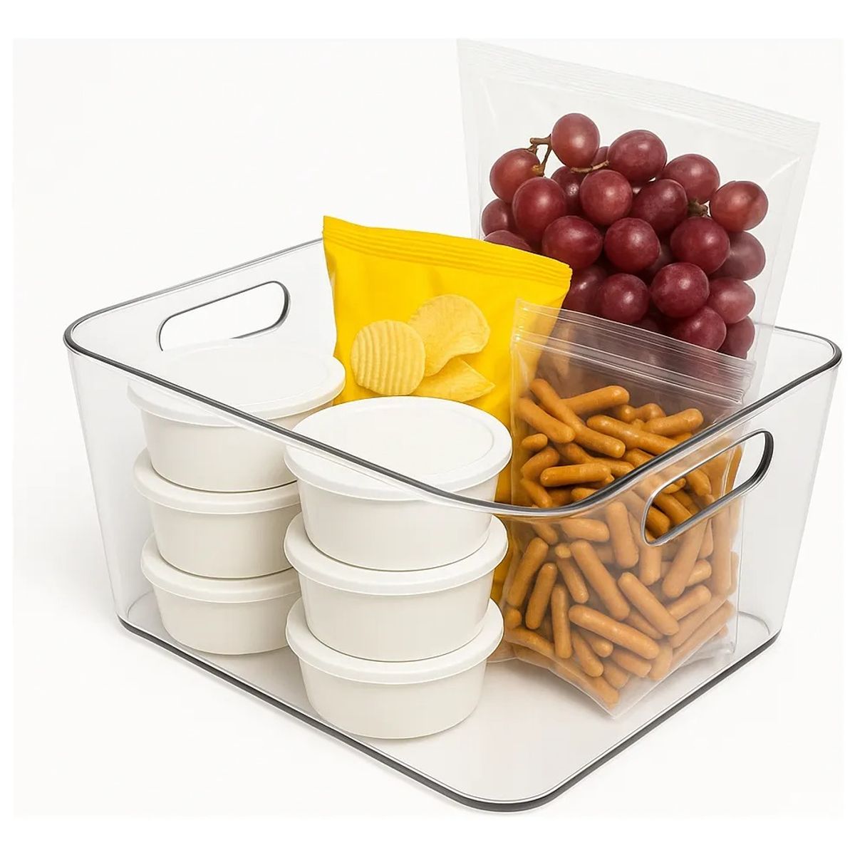 GENERICO - x2 Organizador Refrigerador Cocina Acrilico Contenedor Despensa Transparente - 864.