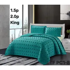 GENERICO - Cubrecama semi alcolchado 2 plazas + 2 fundas