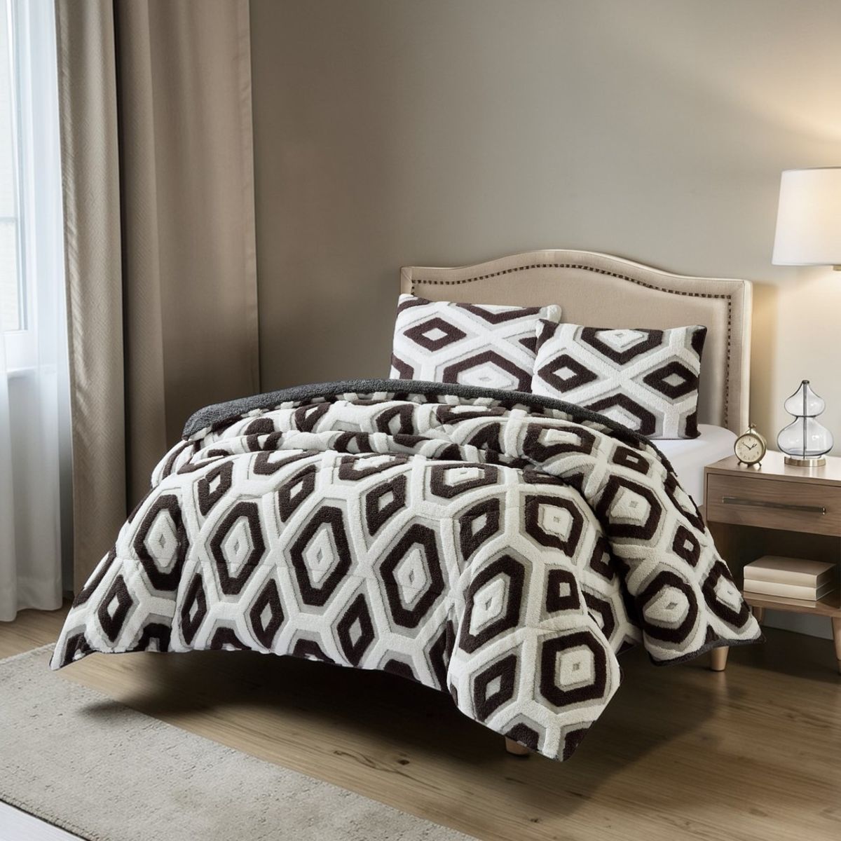 GENERICO - Cubrecama Premium Tejido Jacquard con Chiporro King m07