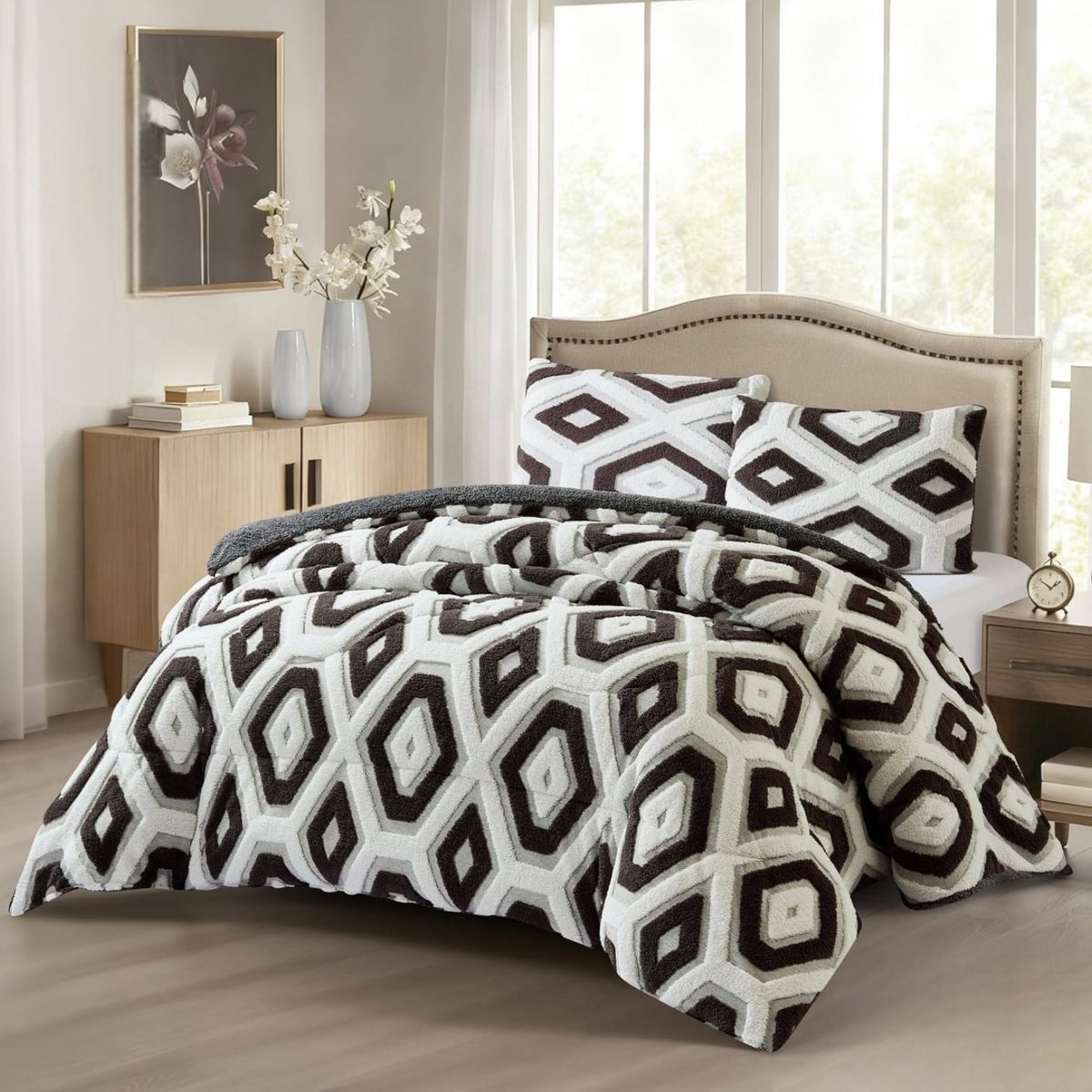 GENERICO - Cubrecama Premium Tejido Jacquard con Chiporro King m07