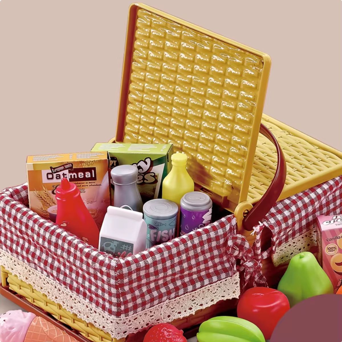 BRAIN PICNIC - Canasta Picnic Educativa Montessori  SET COMPLETO DE JUEGO
