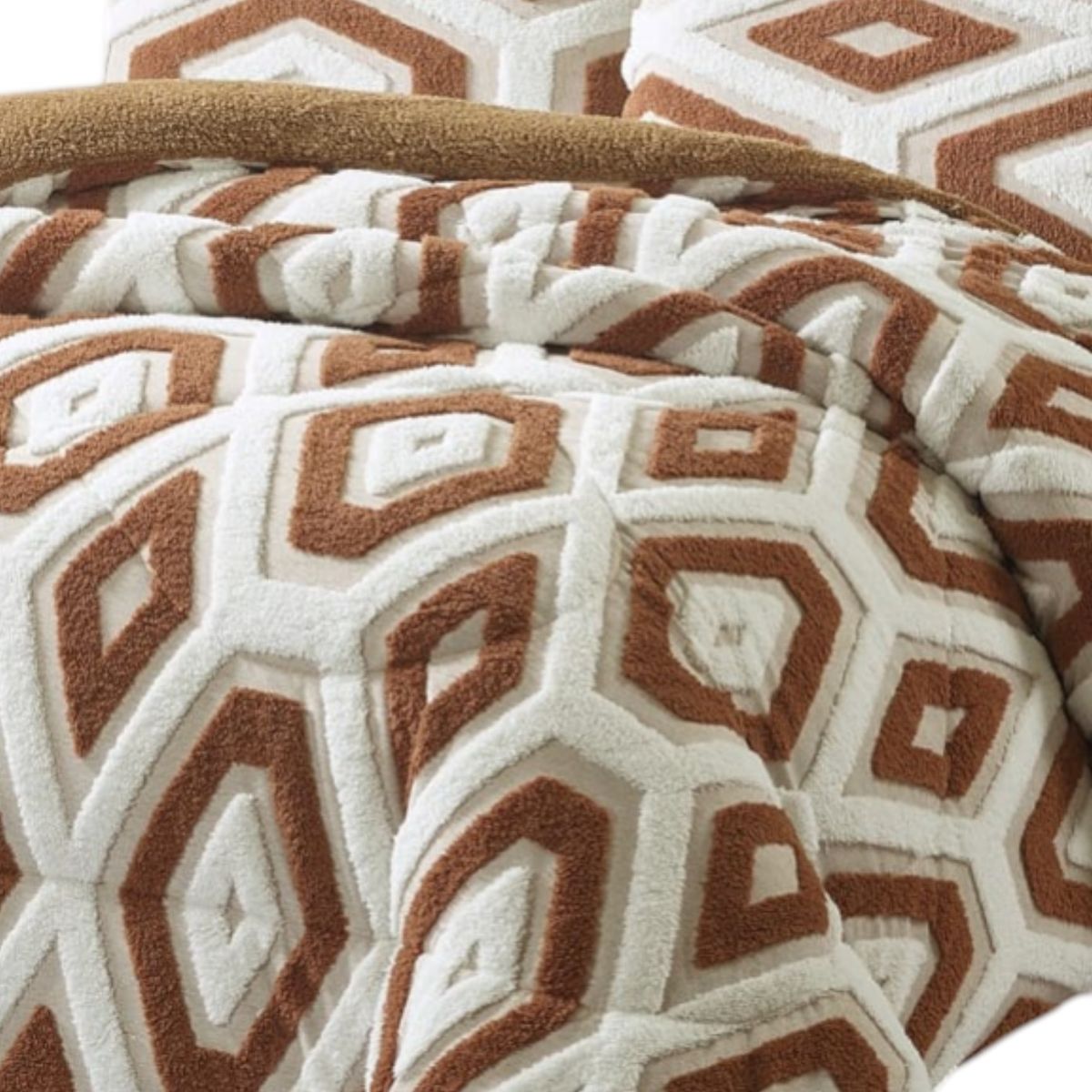 GENERICO - Cubrecama Premium Tejido Jacquard con Chiporro 2 plazas m06.