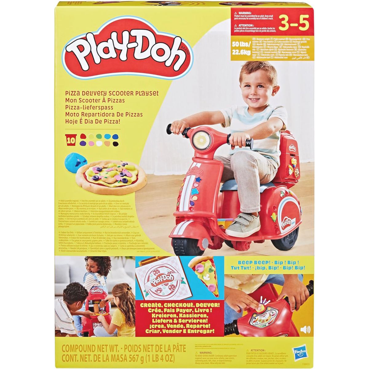 HASBRO - Play doh Moto Scooter Repartidora De Pizzas Color Rojo