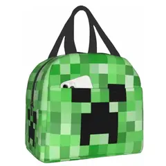 GENERICO - Lonchera Escolar Diseño Creeper MineCraft Compartimiento Verde