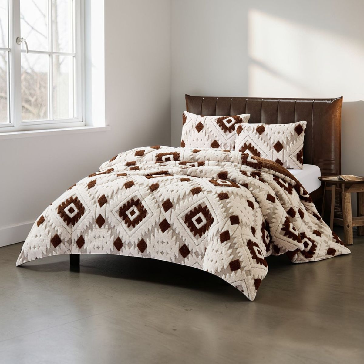 GENERICO - Cubrecama Premium Tejido Jacquard con Chiporro 2 plazas m13