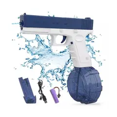 WATER TOYS - Pistola de Agua Eléctrica Recargable USB Alta Potencia 450 CC - BLUE