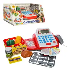 JAGIMA - Juguete Didactico Caja Registradora Supermercado Niños Rojo