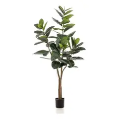 ARBUSTO REAL - Planta Artificial Ficus Lyrata 180 Cm. De 88 Hjs Y 3 Troncos