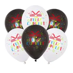 GENERICO - Set de globos de latex Feliz Cumpleaños 6pcs