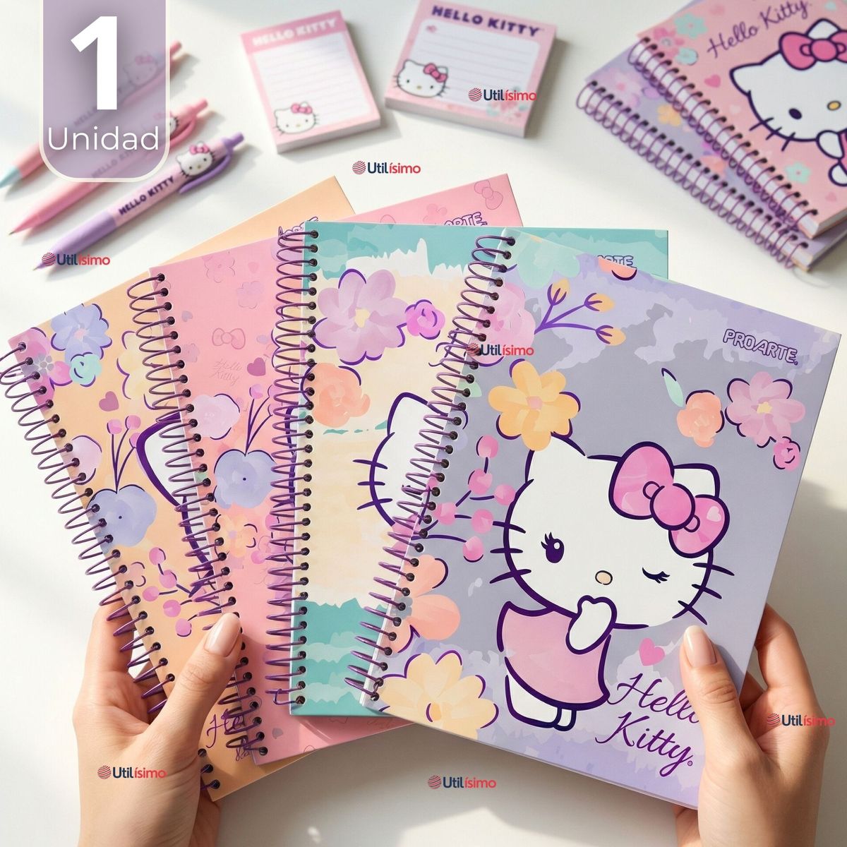 PROARTE - Cuaderno Universitario Hello Kitty 150 Hojas Tapa Gruesa Proarte Diseños Surtidos