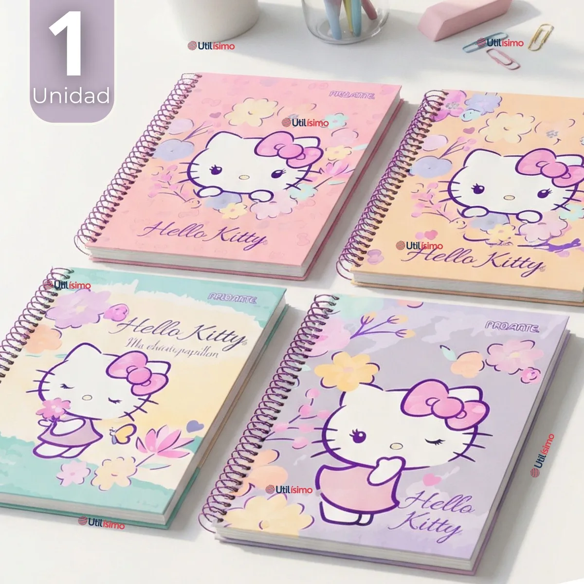 PROARTE - Cuaderno Universitario Hello Kitty 150 Hojas Tapa Gruesa Proarte Diseños Surtidos