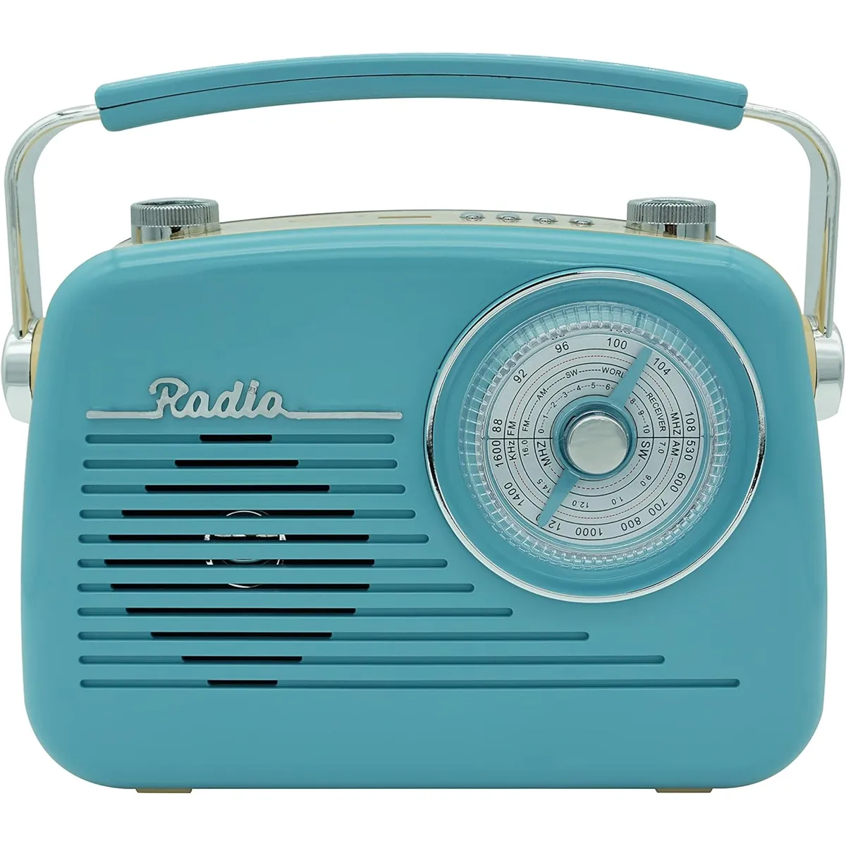 GENERICO - Radio Amfm Vintage Recargable Usb Bluetooth AZUL